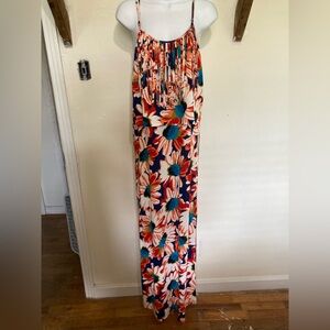 Joy Joy Floral Maxi Dress in Red and Blue